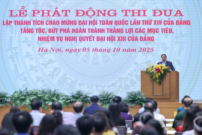 Thủ tướng phát động đợt thi đua cao điểm lập thành tích chào mừng Đại hội XIV của Đảng- Ảnh 1.